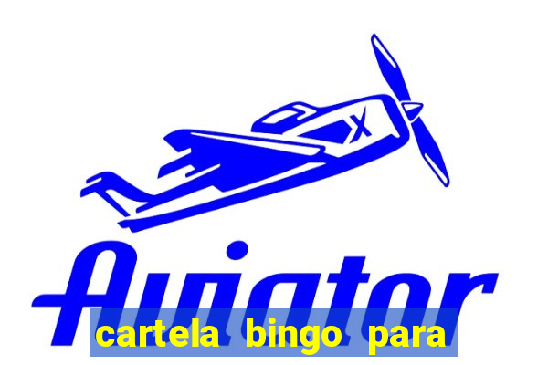 cartela bingo para cha de cozinha imprimir gratis